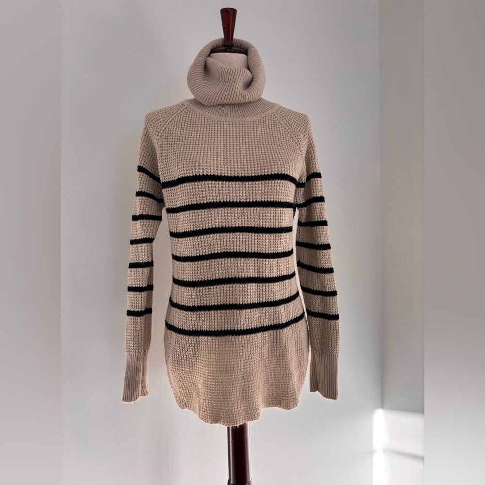 RDI Turtleneck Sweater Striped Cream/Tan